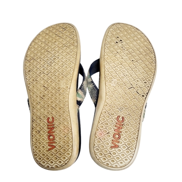 Vionic Tide ll Zebra Sequined Blue Flip Flop Thong Sandals - Picture 6 of 13